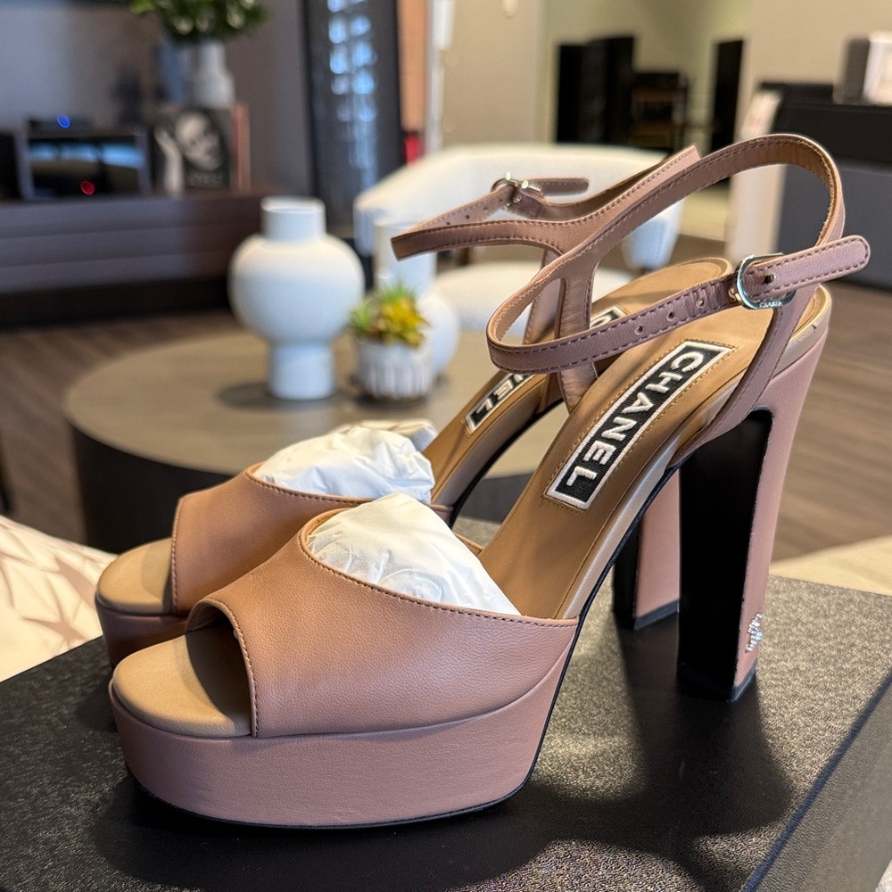 CHANEL Women's Brown Platform Heels